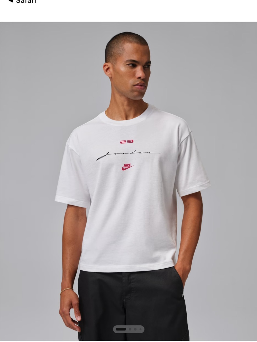 NWT Nike White Short-Sleeve Jordan Graphic Tee with Red Accents